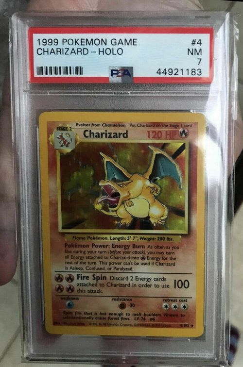 1999 Charizard Holo PSA 7 Base #4/102 Rare Mint Pokemon Game Card Limited 4