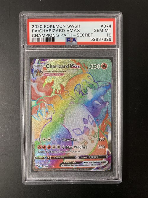 2020 Charizard VMAX Rainbow PSA 10 Champions Path Secret Full Art FA 74/73 SWSH