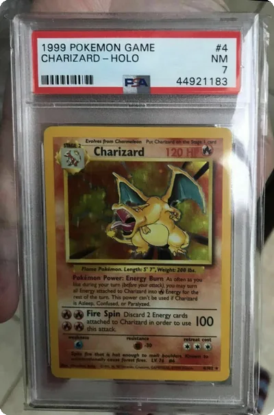 1999 Charizard Holo PSA 7 Base #4/102 Rare Mint Pokemon Game Card Limited 4