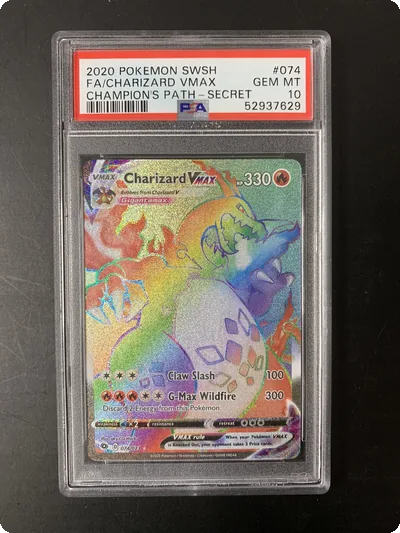 2020 Charizard VMAX Rainbow PSA 10 Champions Path Secret Full Art FA 74/73 SWSH